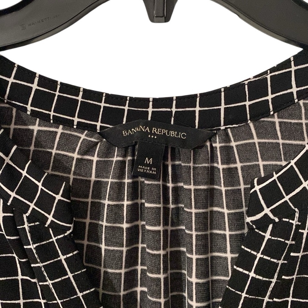 COPY - Banana Republic Monochrome Checkered Long Sleeve Dress